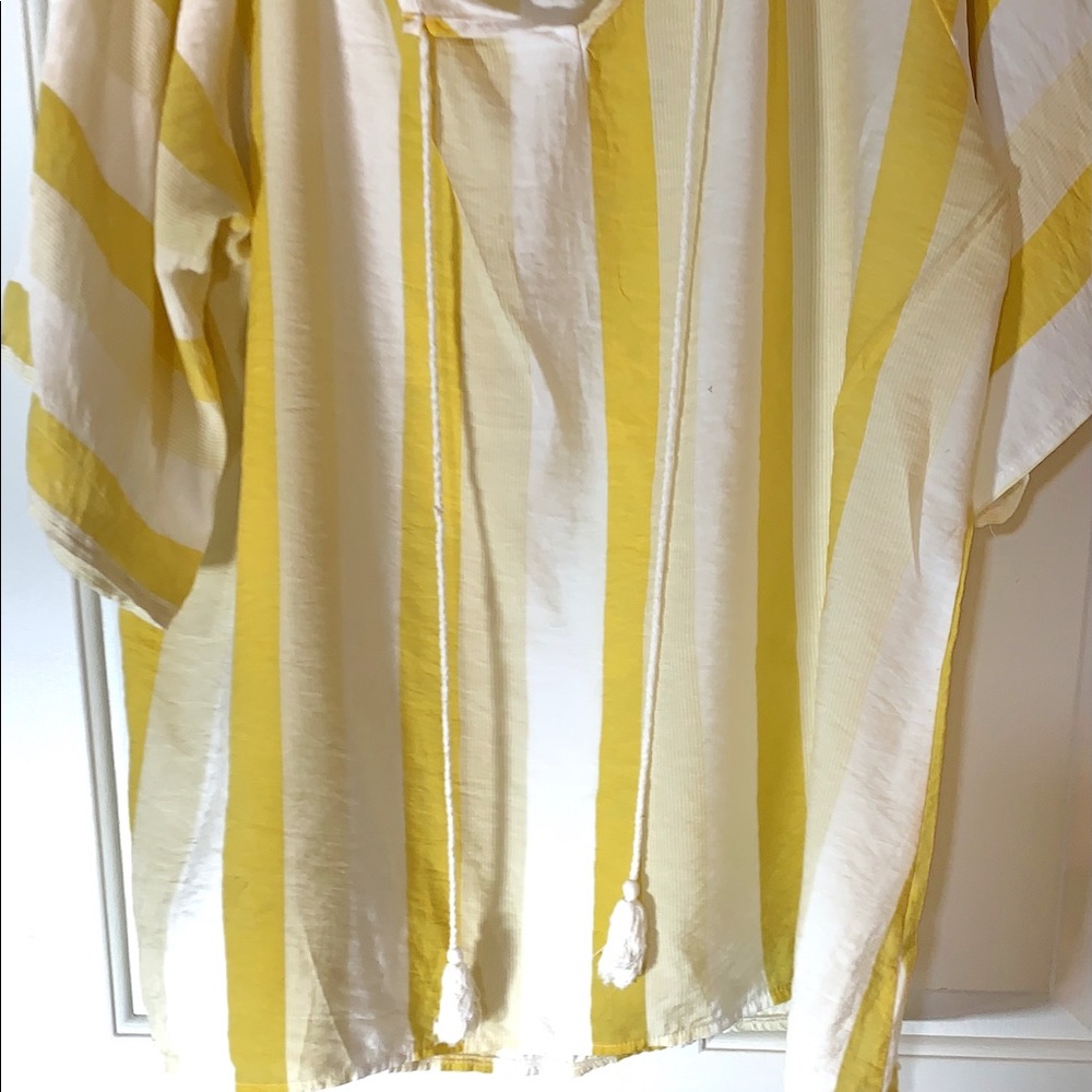 Yellow and White Top